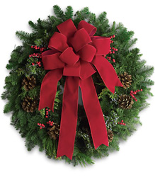 Classic Holiday Wreath From Rogue River Florist, Grant's Pass Flower Delivery